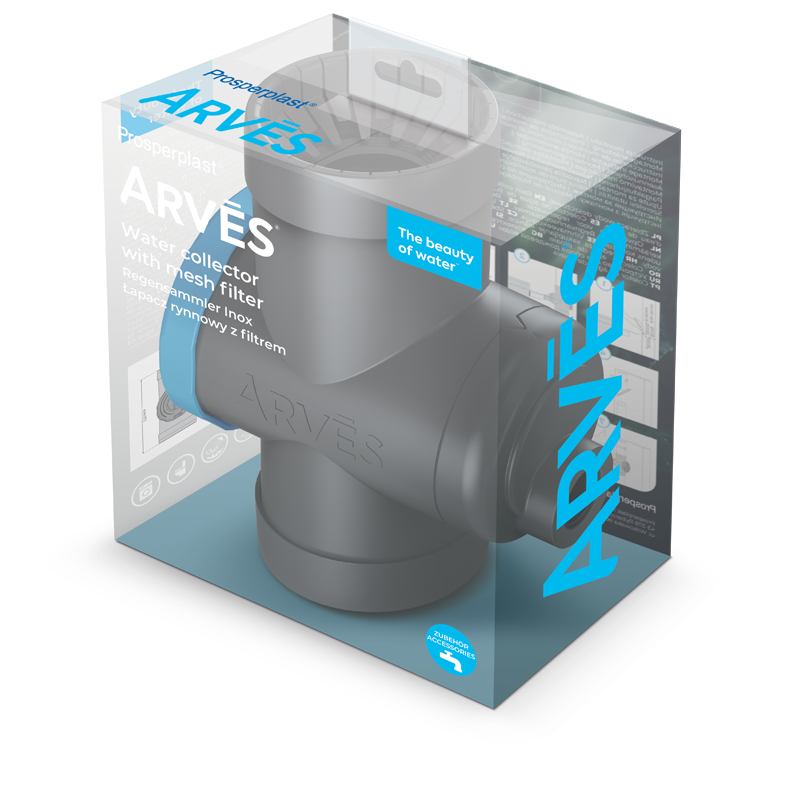 Regensammler Inox Water collector with mesh filter